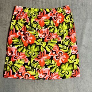 Talbots Women’s 100% Cotton Floral A Line Flare Short Skirt Lightweight Sz 10